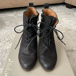 Biala Alyssa Lace-up Wedge Booties